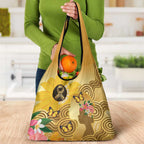 Australia Childhood Cancer Awareness Month Grocery Bag Be Bold Go Gold Aboriginal Art