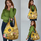 Australia Childhood Cancer Awareness Month Grocery Bag Be Bold Go Gold Aboriginal Art