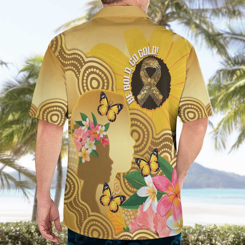 Australia Childhood Cancer Awareness Month Hawaiian Shirt Be Bold Go Gold Aboriginal Art