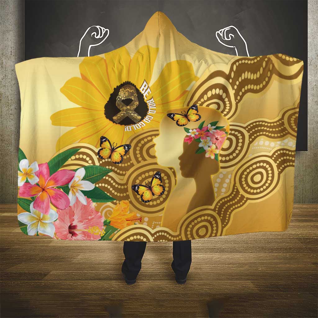 Australia Childhood Cancer Awareness Month Hooded Blanket Be Bold Go Gold Aboriginal Art