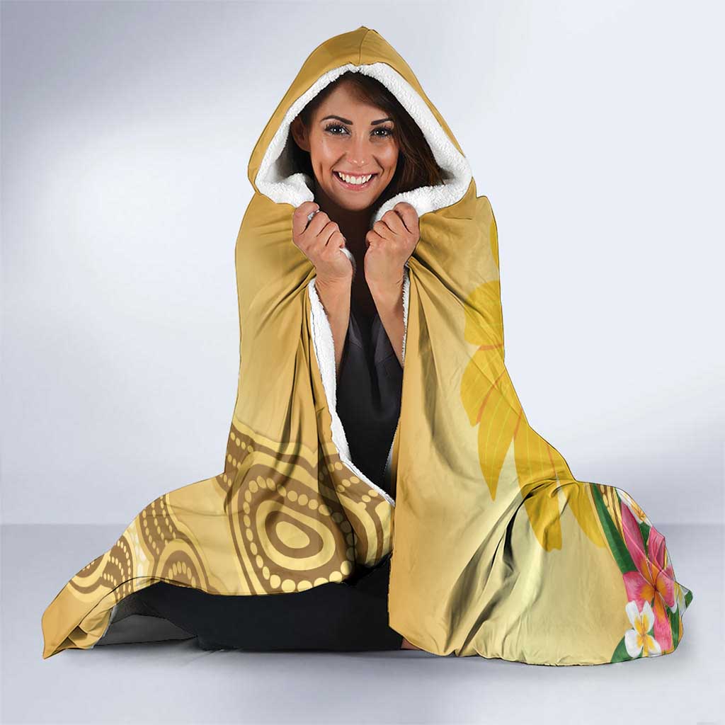 Australia Childhood Cancer Awareness Month Hooded Blanket Be Bold Go Gold Aboriginal Art