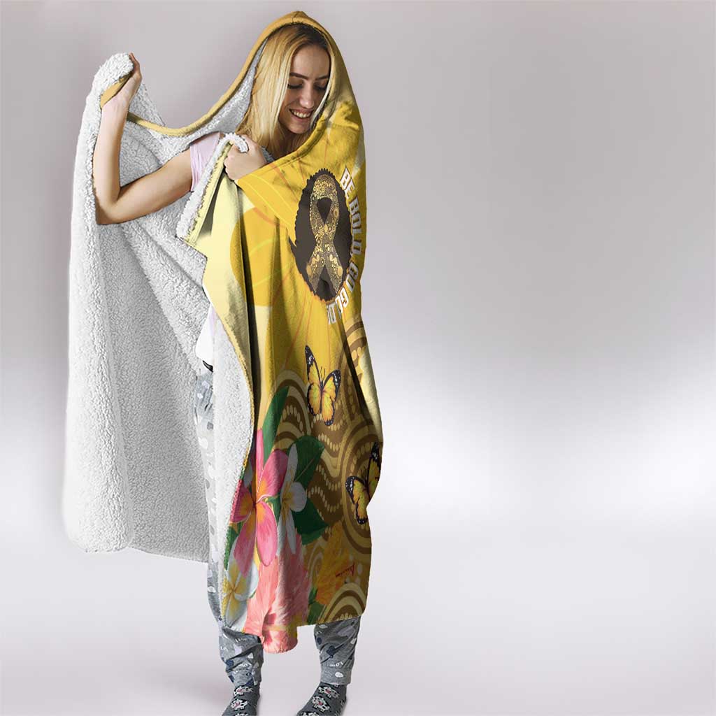 Australia Childhood Cancer Awareness Month Hooded Blanket Be Bold Go Gold Aboriginal Art