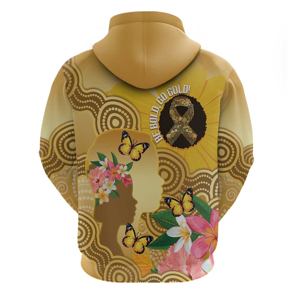 Australia Childhood Cancer Awareness Month Hoodie Be Bold Go Gold Aboriginal Art