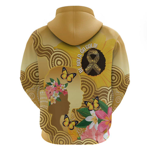 Australia Childhood Cancer Awareness Month Hoodie Be Bold Go Gold Aboriginal Art