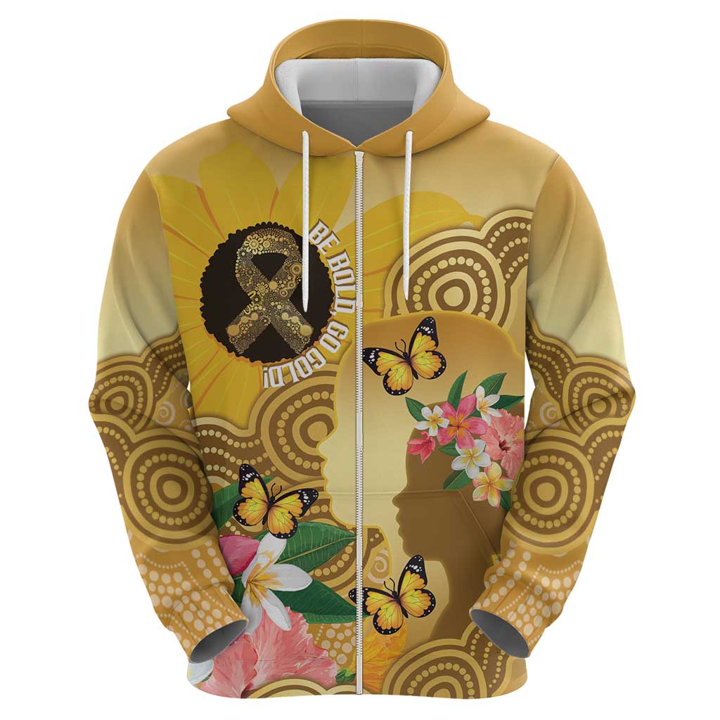 Australia Childhood Cancer Awareness Month Hoodie Be Bold Go Gold Aboriginal Art