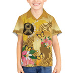 Australia Childhood Cancer Awareness Month Kid Hawaiian Shirt Be Bold Go Gold Aboriginal Art
