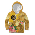 Australia Childhood Cancer Awareness Month Kid Hoodie Be Bold Go Gold Aboriginal Art
