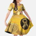Australia Childhood Cancer Awareness Month Kid Short Sleeve Dress Be Bold Go Gold Aboriginal Art
