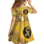 Australia Childhood Cancer Awareness Month Kid Short Sleeve Dress Be Bold Go Gold Aboriginal Art