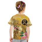 Australia Childhood Cancer Awareness Month Kid T Shirt Be Bold Go Gold Aboriginal Art