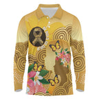 Australia Childhood Cancer Awareness Month Long Sleeve Polo Shirt Be Bold Go Gold Aboriginal Art