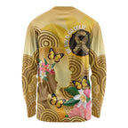 Australia Childhood Cancer Awareness Month Long Sleeve Shirt Be Bold Go Gold Aboriginal Art