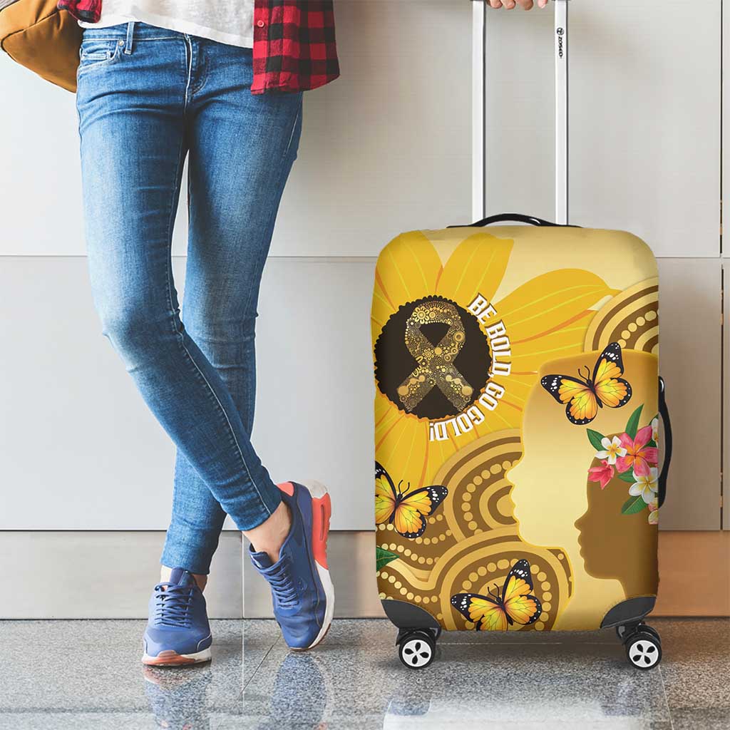 Australia Childhood Cancer Awareness Month Luggage Cover Be Bold Go Gold Aboriginal Art