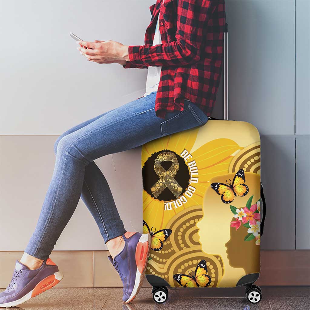 Australia Childhood Cancer Awareness Month Luggage Cover Be Bold Go Gold Aboriginal Art