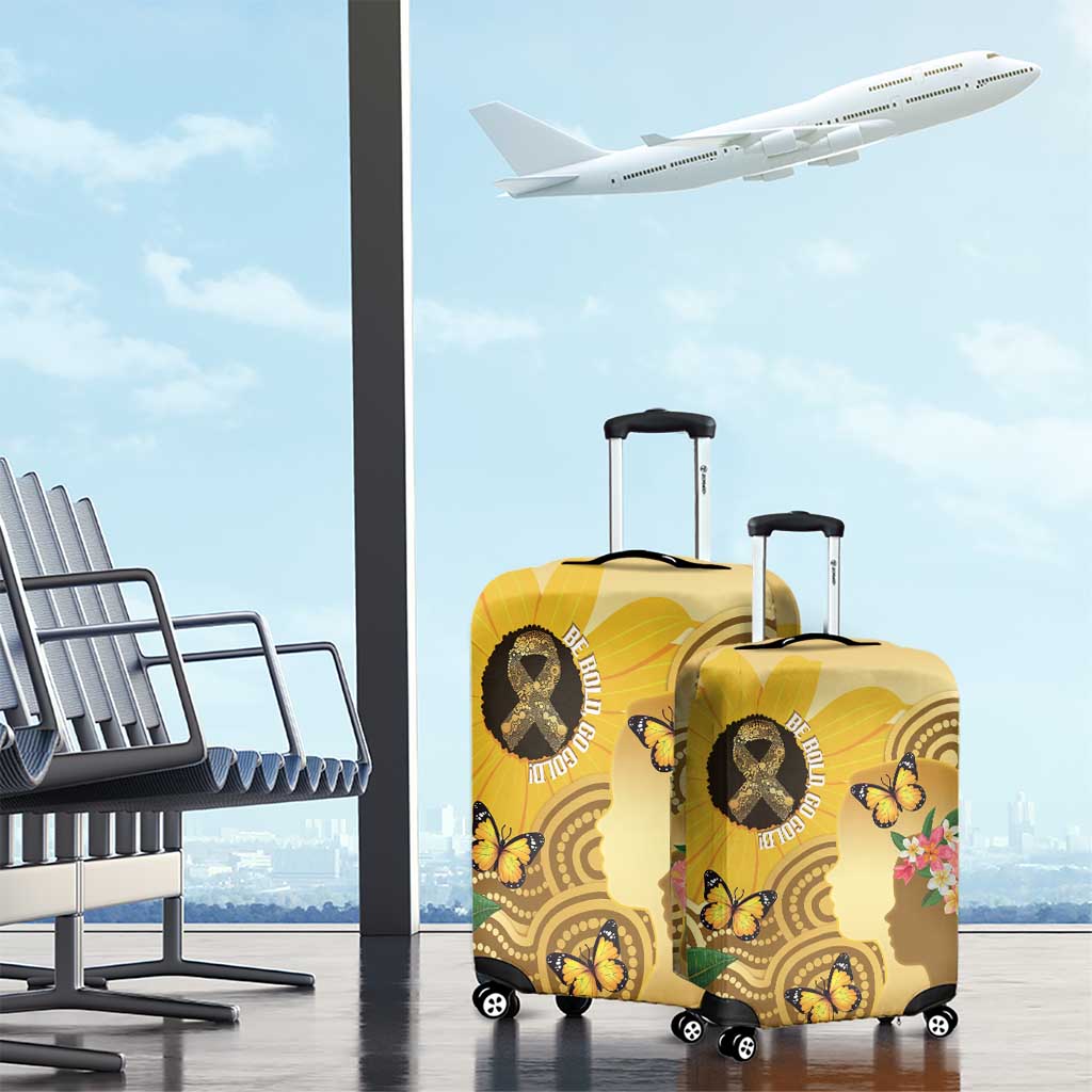 Australia Childhood Cancer Awareness Month Luggage Cover Be Bold Go Gold Aboriginal Art