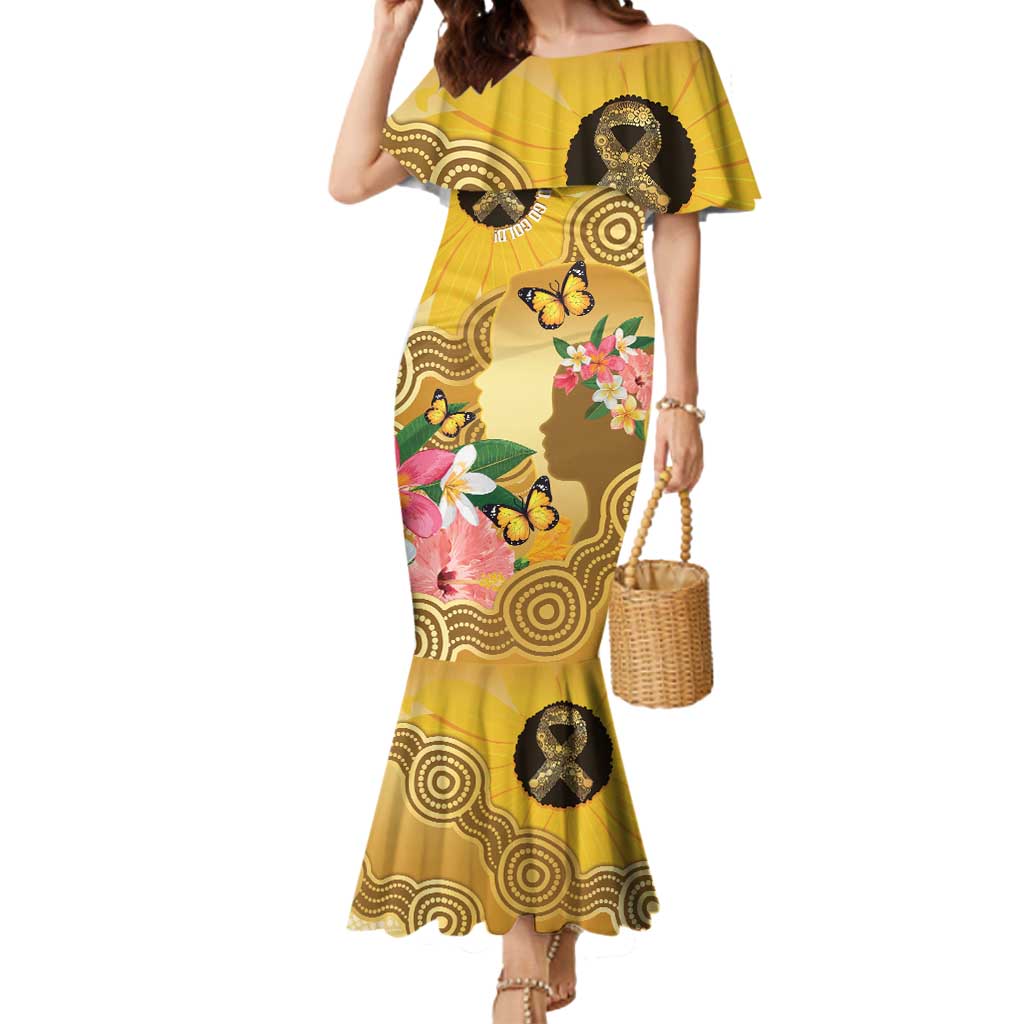 Australia Childhood Cancer Awareness Month Mermaid Dress Be Bold Go Gold Aboriginal Art