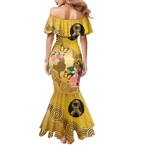 Australia Childhood Cancer Awareness Month Mermaid Dress Be Bold Go Gold Aboriginal Art