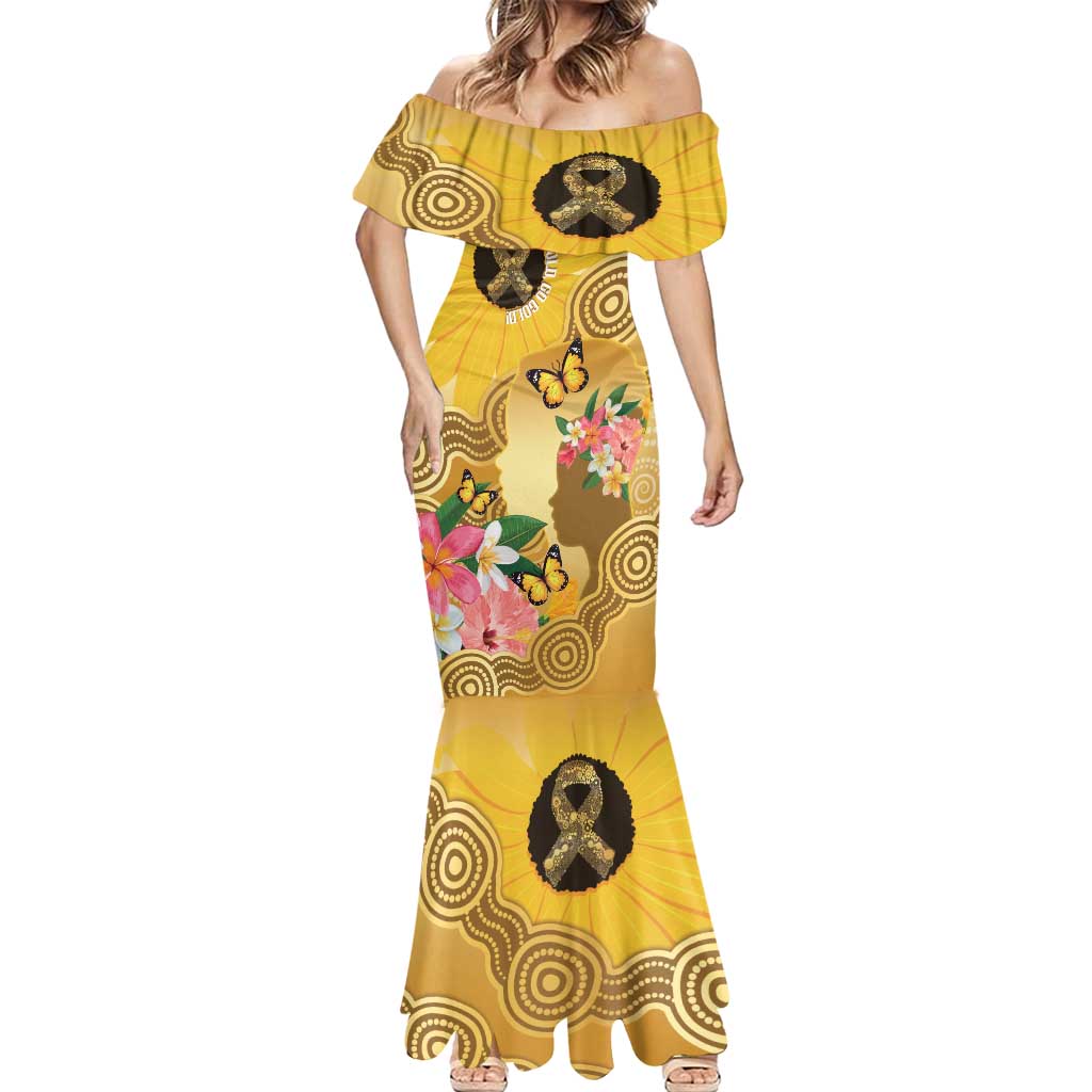Australia Childhood Cancer Awareness Month Mermaid Dress Be Bold Go Gold Aboriginal Art