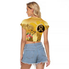 Australia Childhood Cancer Awareness Month Raglan Cropped T Shirt Be Bold Go Gold Aboriginal Art