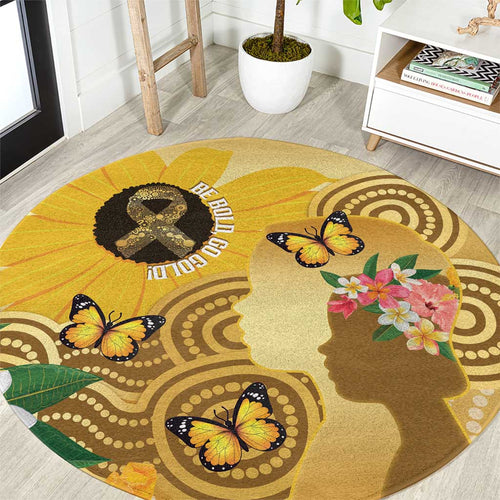 Australia Childhood Cancer Awareness Month Round Carpet Be Bold Go Gold Aboriginal Art