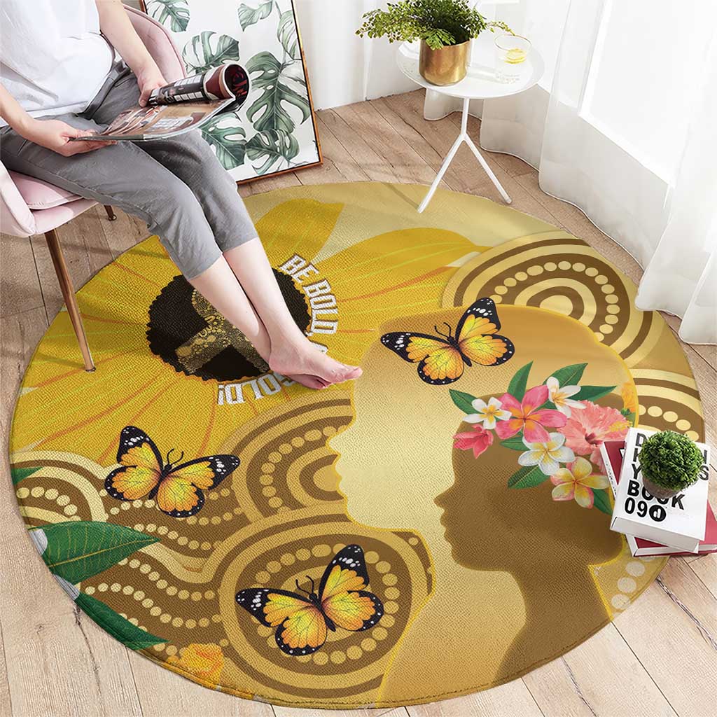Australia Childhood Cancer Awareness Month Round Carpet Be Bold Go Gold Aboriginal Art