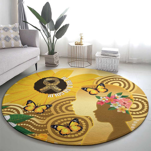 Australia Childhood Cancer Awareness Month Round Carpet Be Bold Go Gold Aboriginal Art