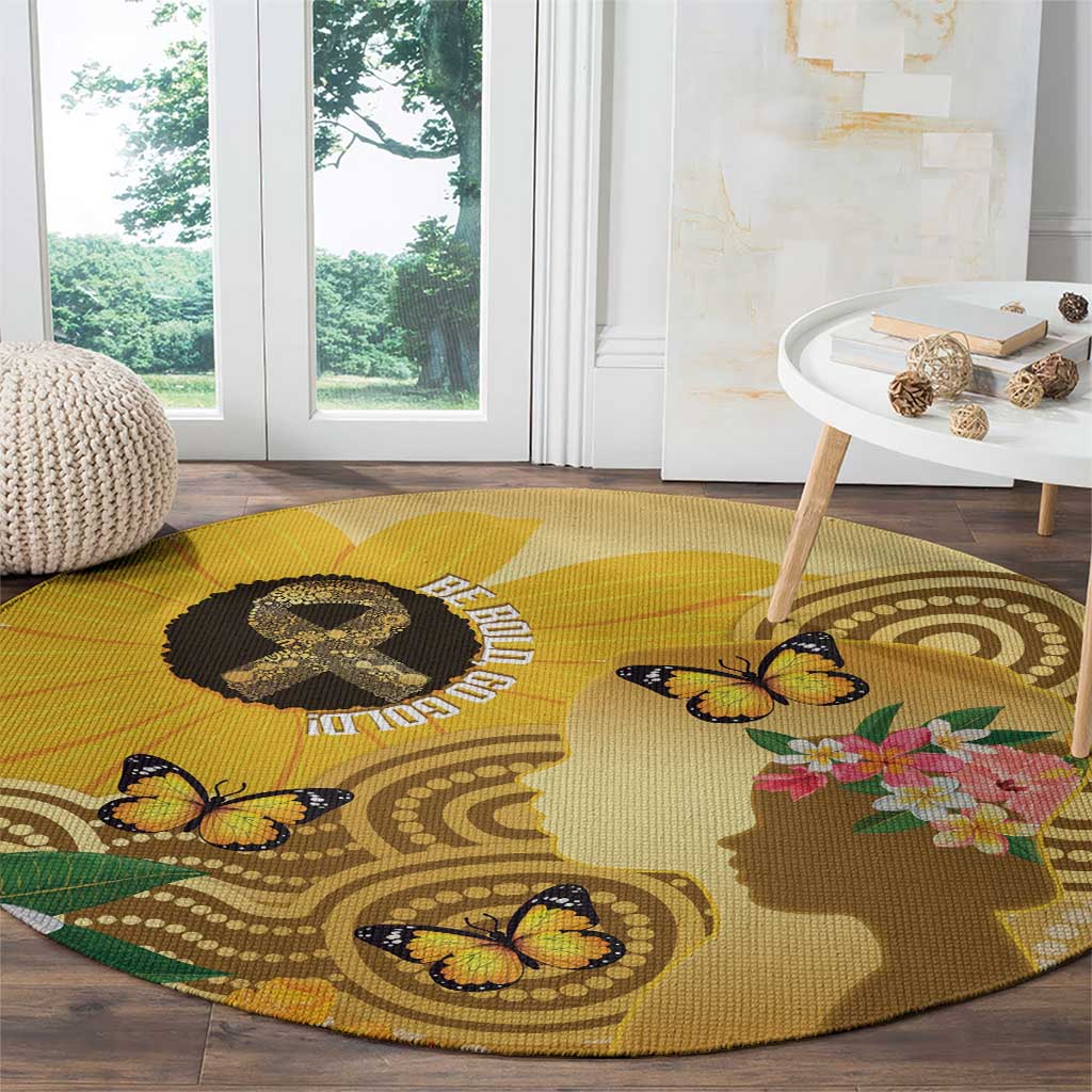 Australia Childhood Cancer Awareness Month Round Carpet Be Bold Go Gold Aboriginal Art