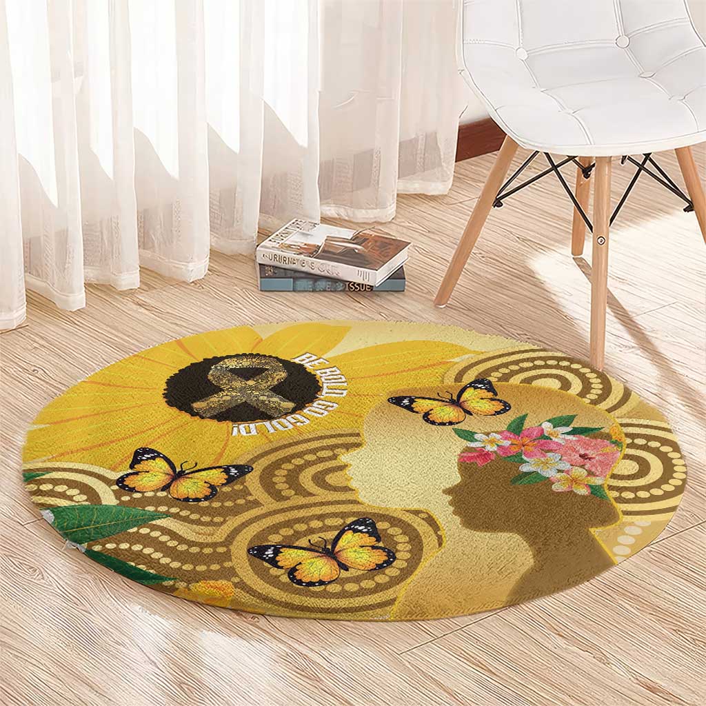 Australia Childhood Cancer Awareness Month Round Carpet Be Bold Go Gold Aboriginal Art