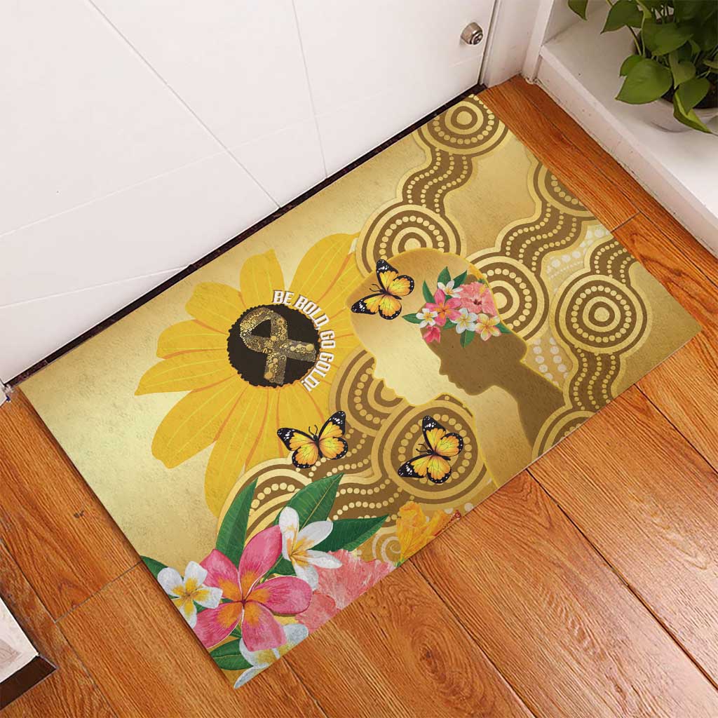 Australia Childhood Cancer Awareness Month Rubber Doormat Be Bold Go Gold Aboriginal Art