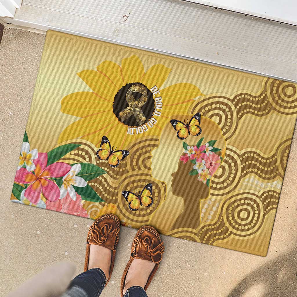 Australia Childhood Cancer Awareness Month Rubber Doormat Be Bold Go Gold Aboriginal Art