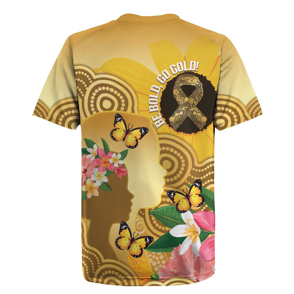 Australia Childhood Cancer Awareness Month Rugby Jersey Be Bold Go Gold Aboriginal Art