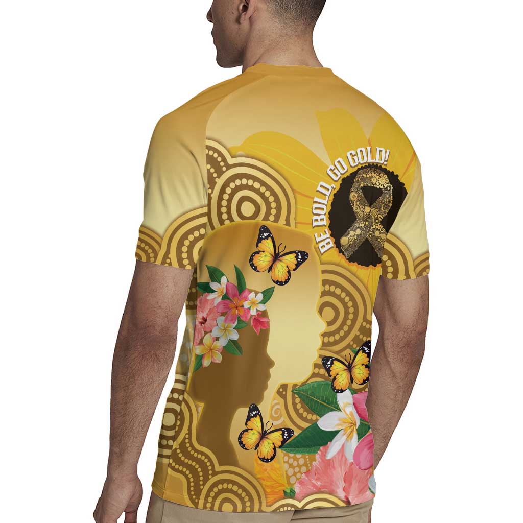 Australia Childhood Cancer Awareness Month Rugby Jersey Be Bold Go Gold Aboriginal Art