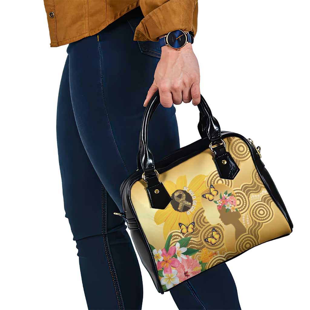 Australia Childhood Cancer Awareness Month Shoulder Handbag Be Bold Go Gold Aboriginal Art