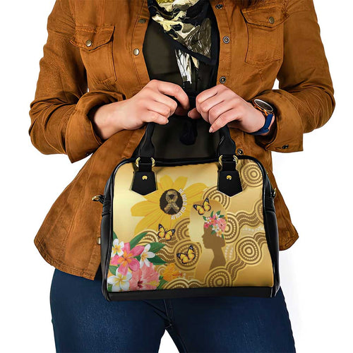 Australia Childhood Cancer Awareness Month Shoulder Handbag Be Bold Go Gold Aboriginal Art