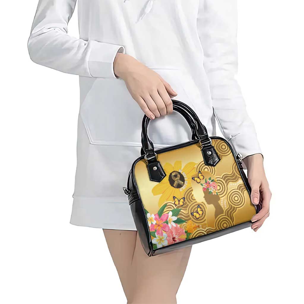 Australia Childhood Cancer Awareness Month Shoulder Handbag Be Bold Go Gold Aboriginal Art