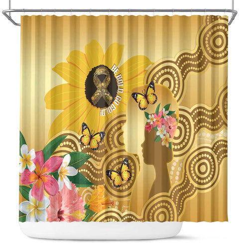 Australia Childhood Cancer Awareness Month Shower Curtain Be Bold Go Gold Aboriginal Art