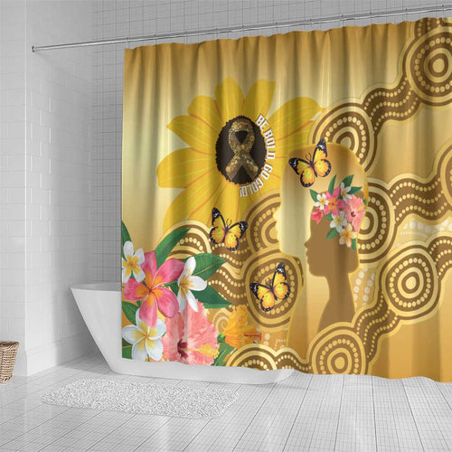 Australia Childhood Cancer Awareness Month Shower Curtain Be Bold Go Gold Aboriginal Art