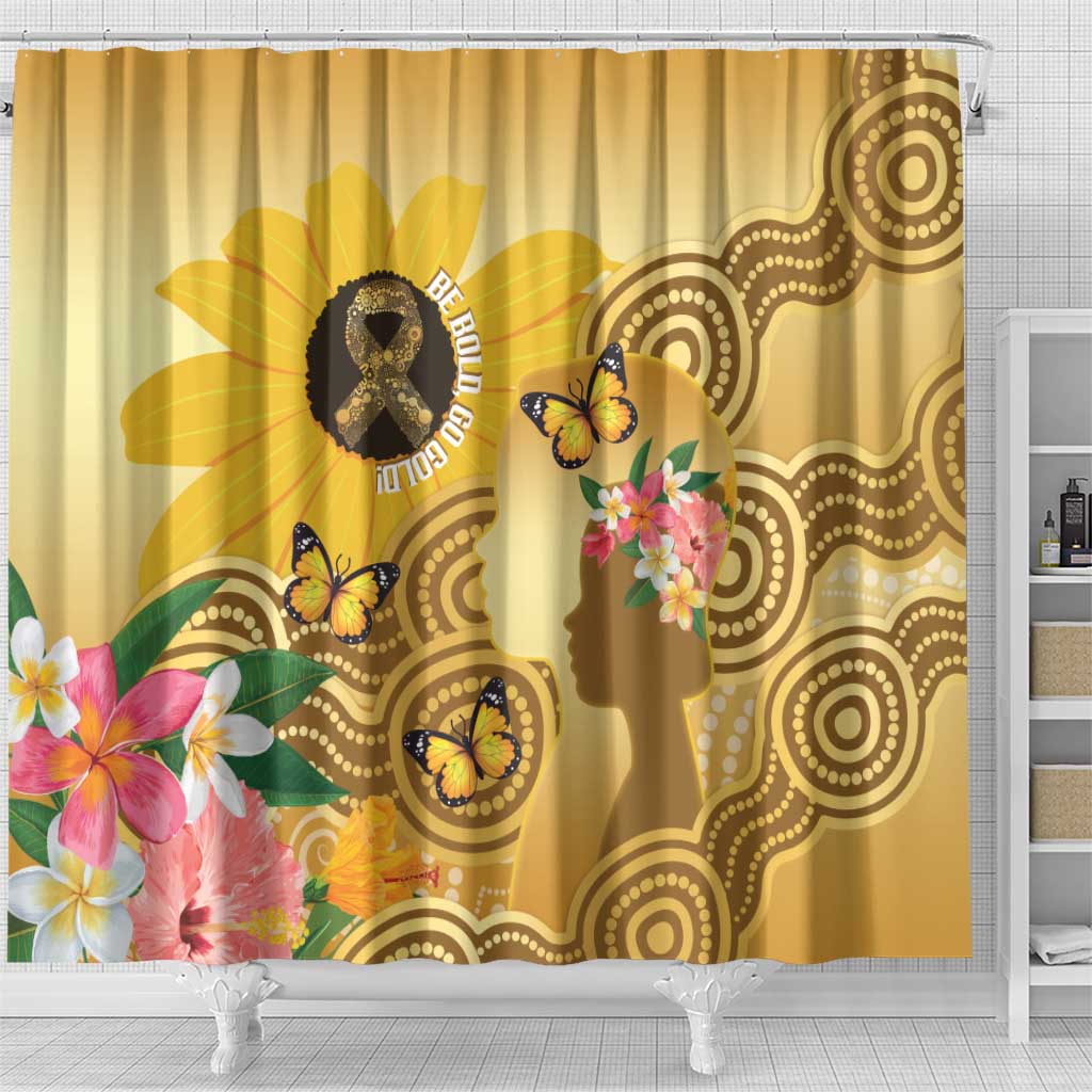 Australia Childhood Cancer Awareness Month Shower Curtain Be Bold Go Gold Aboriginal Art