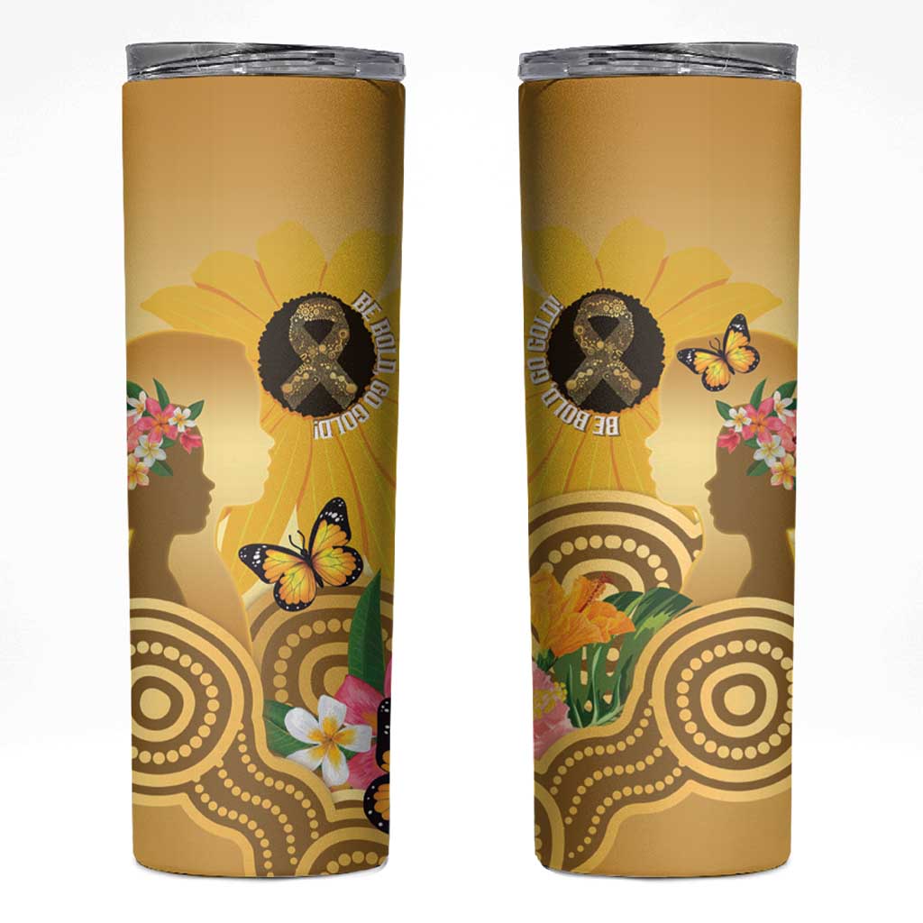Australia Childhood Cancer Awareness Month Skinny Tumbler Be Bold Go Gold Aboriginal Art