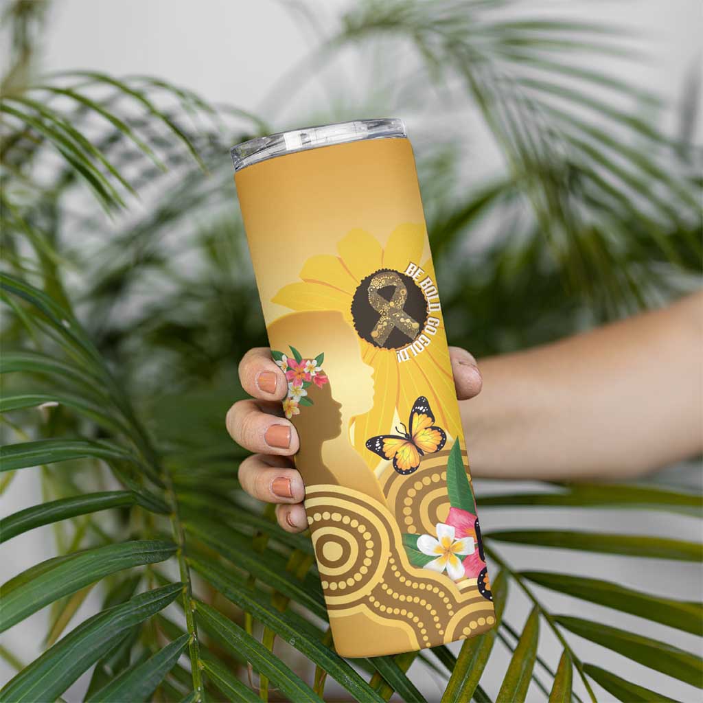 Australia Childhood Cancer Awareness Month Skinny Tumbler Be Bold Go Gold Aboriginal Art