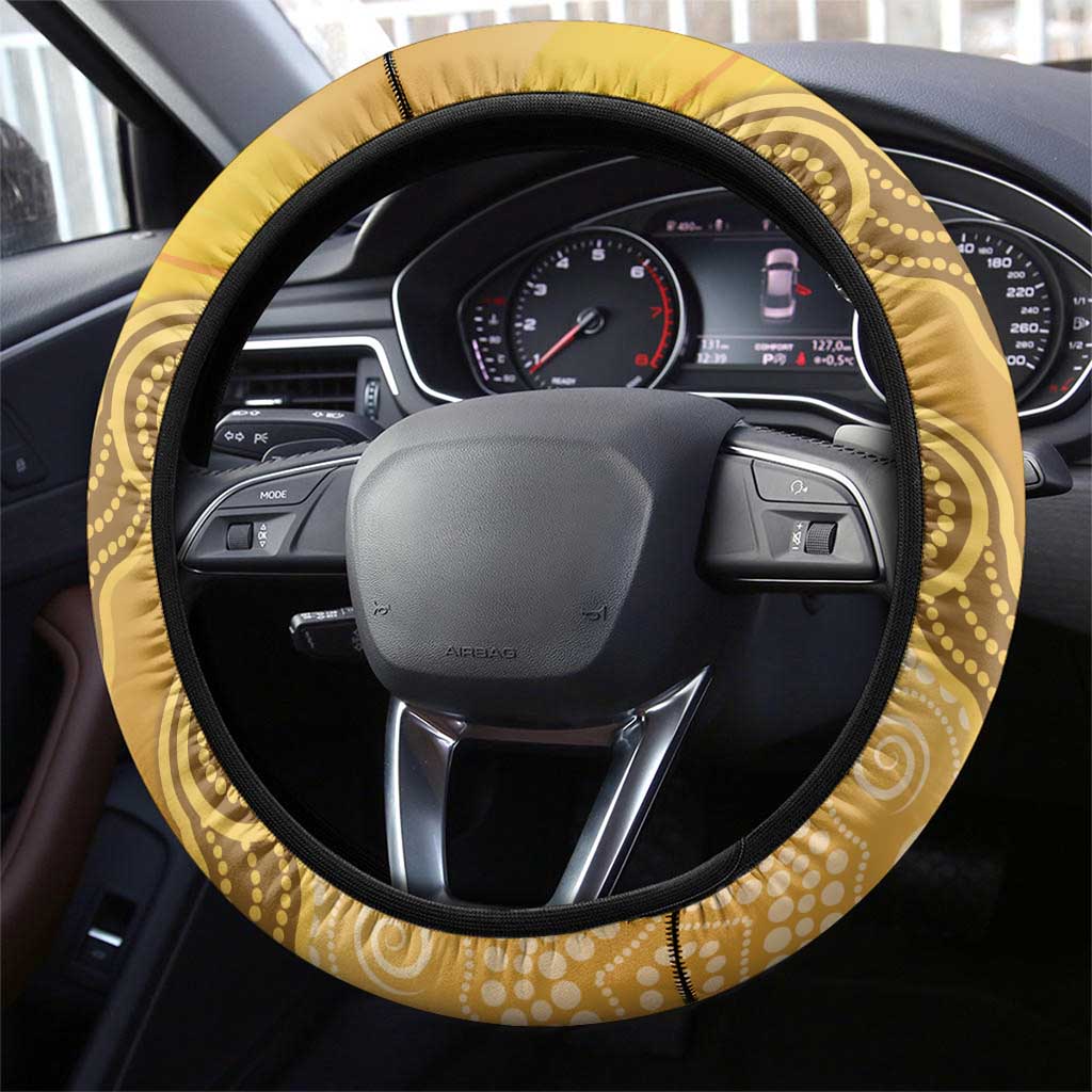 Australia Childhood Cancer Awareness Month Steering Wheel Cover Be Bold Go Gold Aboriginal Art