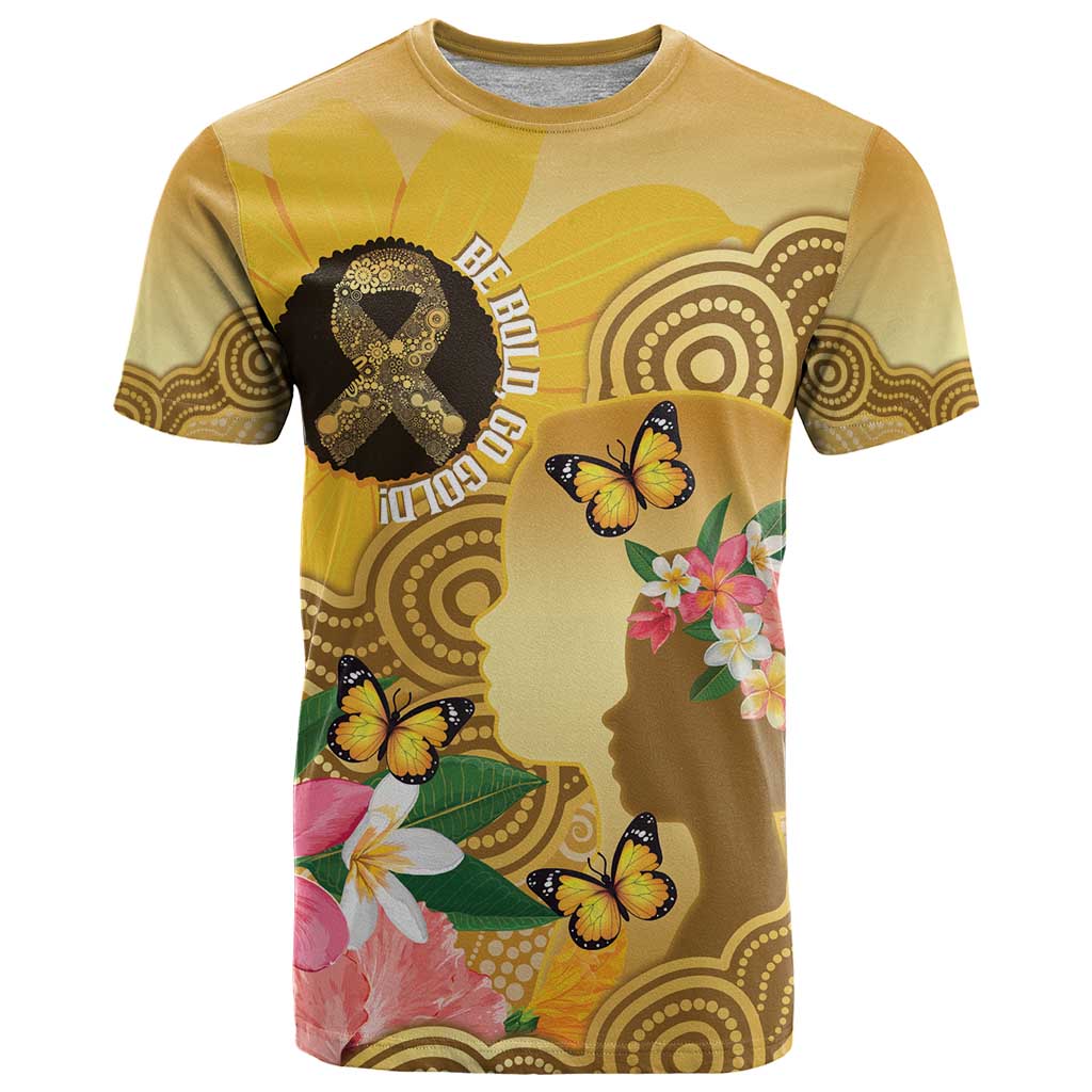 Australia Childhood Cancer Awareness Month T Shirt Be Bold Go Gold Aboriginal Art