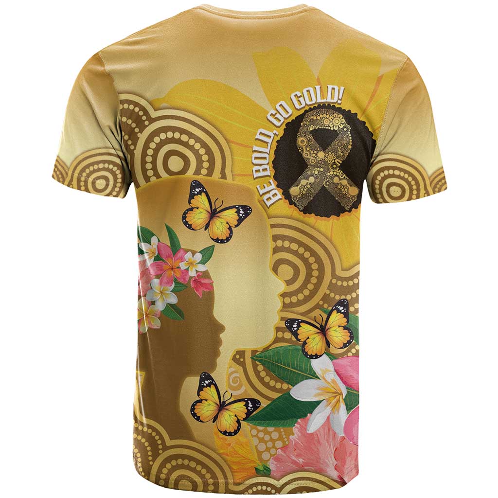 Australia Childhood Cancer Awareness Month T Shirt Be Bold Go Gold Aboriginal Art