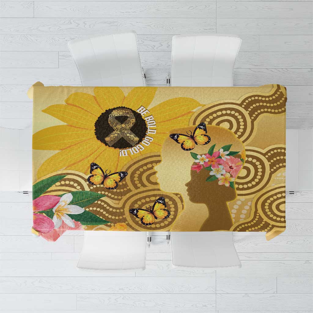 Australia Childhood Cancer Awareness Month Tablecloth Be Bold Go Gold Aboriginal Art