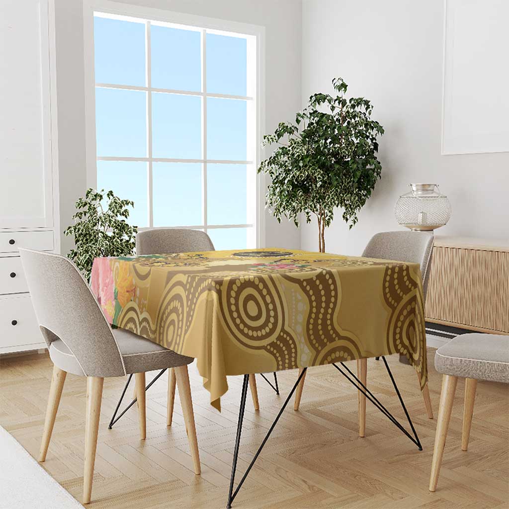 Australia Childhood Cancer Awareness Month Tablecloth Be Bold Go Gold Aboriginal Art