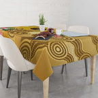 Australia Childhood Cancer Awareness Month Tablecloth Be Bold Go Gold Aboriginal Art
