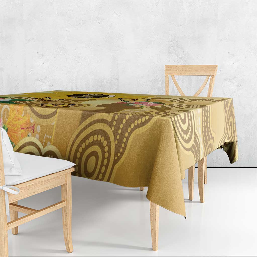Australia Childhood Cancer Awareness Month Tablecloth Be Bold Go Gold Aboriginal Art
