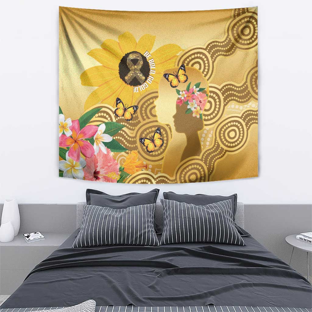 Australia Childhood Cancer Awareness Month Tapestry Be Bold Go Gold Aboriginal Art