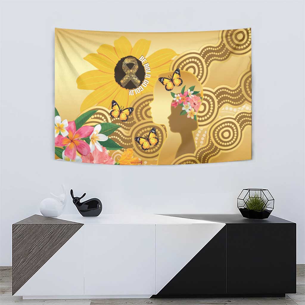 Australia Childhood Cancer Awareness Month Tapestry Be Bold Go Gold Aboriginal Art