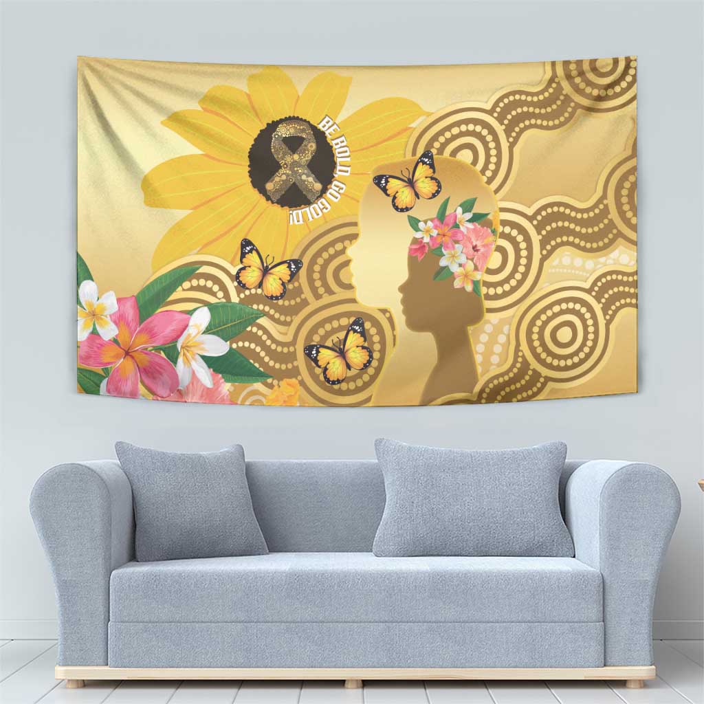 Australia Childhood Cancer Awareness Month Tapestry Be Bold Go Gold Aboriginal Art